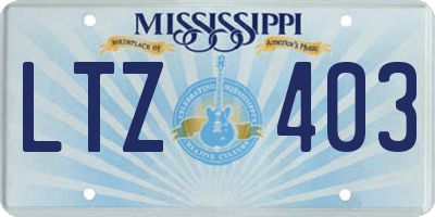 MS license plate LTZ403