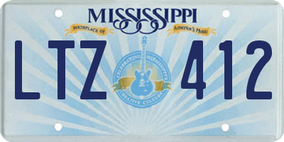 MS license plate LTZ412