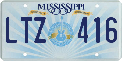 MS license plate LTZ416
