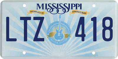 MS license plate LTZ418