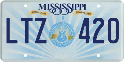 MS license plate LTZ420