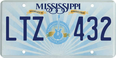 MS license plate LTZ432