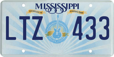 MS license plate LTZ433