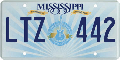 MS license plate LTZ442