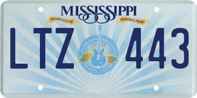 MS license plate LTZ443