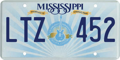MS license plate LTZ452