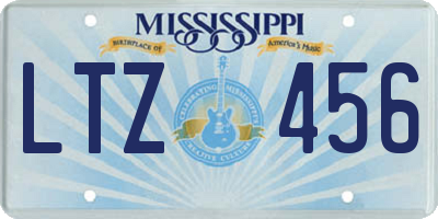MS license plate LTZ456