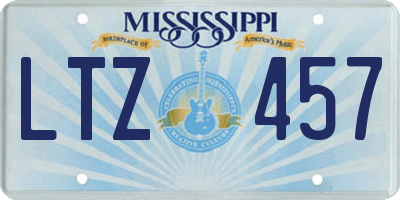 MS license plate LTZ457