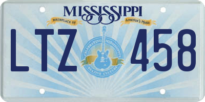 MS license plate LTZ458