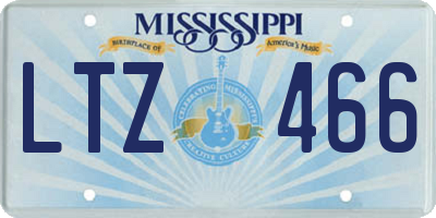 MS license plate LTZ466