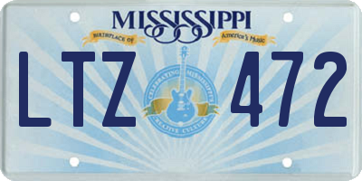 MS license plate LTZ472