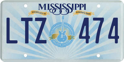 MS license plate LTZ474
