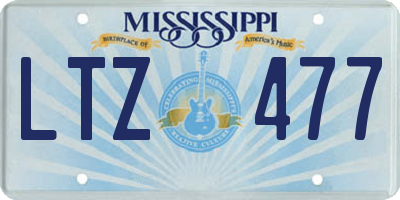 MS license plate LTZ477
