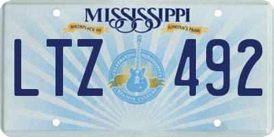 MS license plate LTZ492