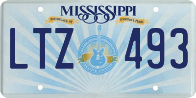 MS license plate LTZ493