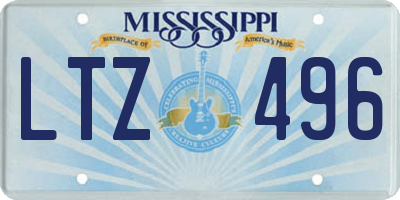MS license plate LTZ496