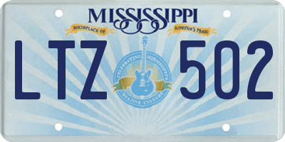 MS license plate LTZ502