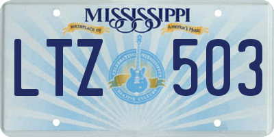 MS license plate LTZ503