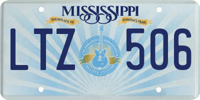 MS license plate LTZ506