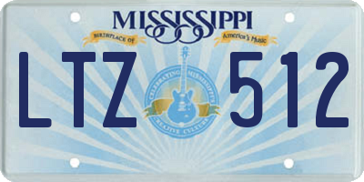 MS license plate LTZ512
