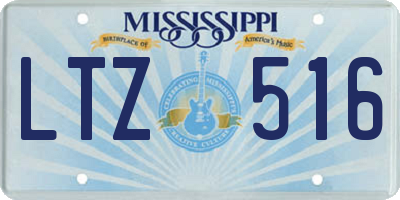 MS license plate LTZ516