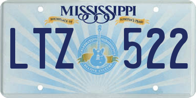 MS license plate LTZ522