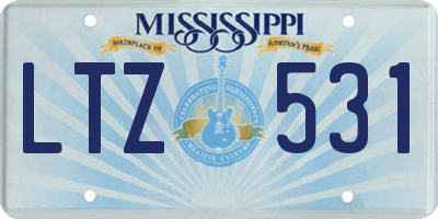 MS license plate LTZ531
