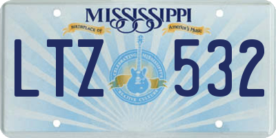MS license plate LTZ532