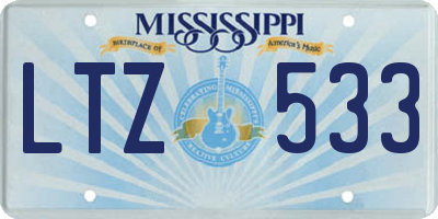 MS license plate LTZ533