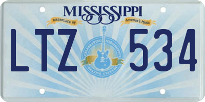 MS license plate LTZ534