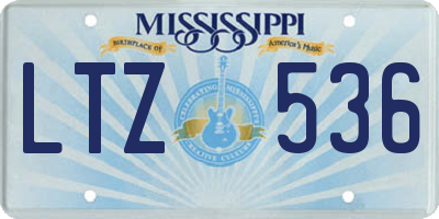 MS license plate LTZ536
