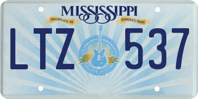 MS license plate LTZ537