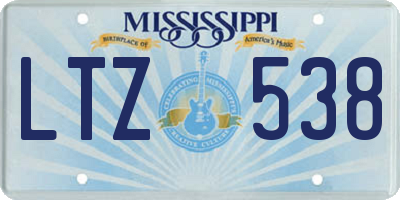 MS license plate LTZ538