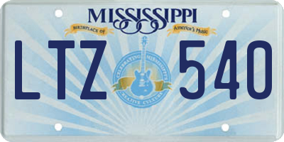 MS license plate LTZ540