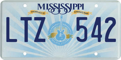 MS license plate LTZ542