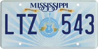 MS license plate LTZ543