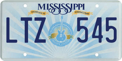 MS license plate LTZ545