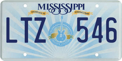 MS license plate LTZ546