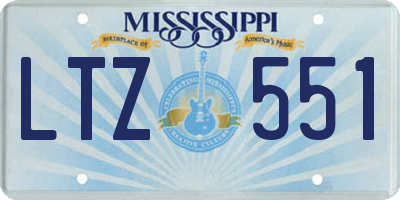 MS license plate LTZ551