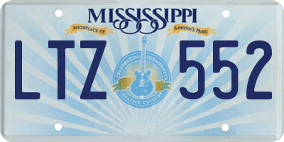 MS license plate LTZ552