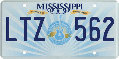 MS license plate LTZ562