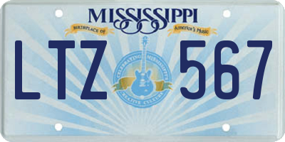 MS license plate LTZ567