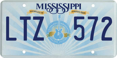 MS license plate LTZ572