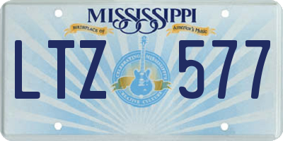 MS license plate LTZ577