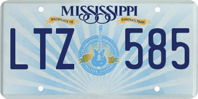 MS license plate LTZ585