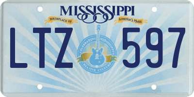MS license plate LTZ597