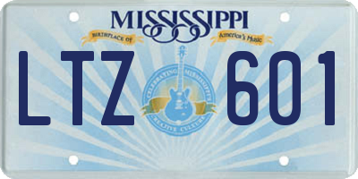 MS license plate LTZ601