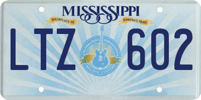 MS license plate LTZ602