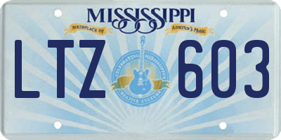 MS license plate LTZ603