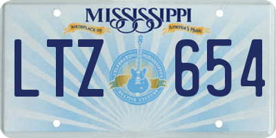 MS license plate LTZ654
